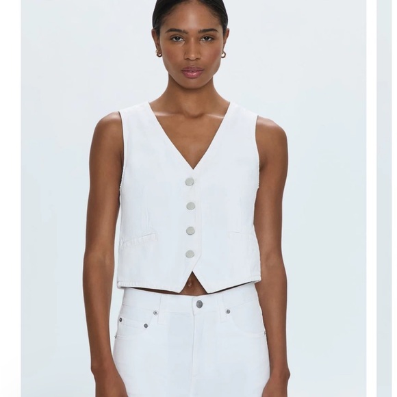 pistola Jackets & Blazers - NWT Pistola Vero Denim White Vest